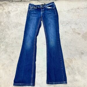 ZCO JEANS Women's Size 7 Bootcut Flare Embellished‎ Denim Jeans Blue